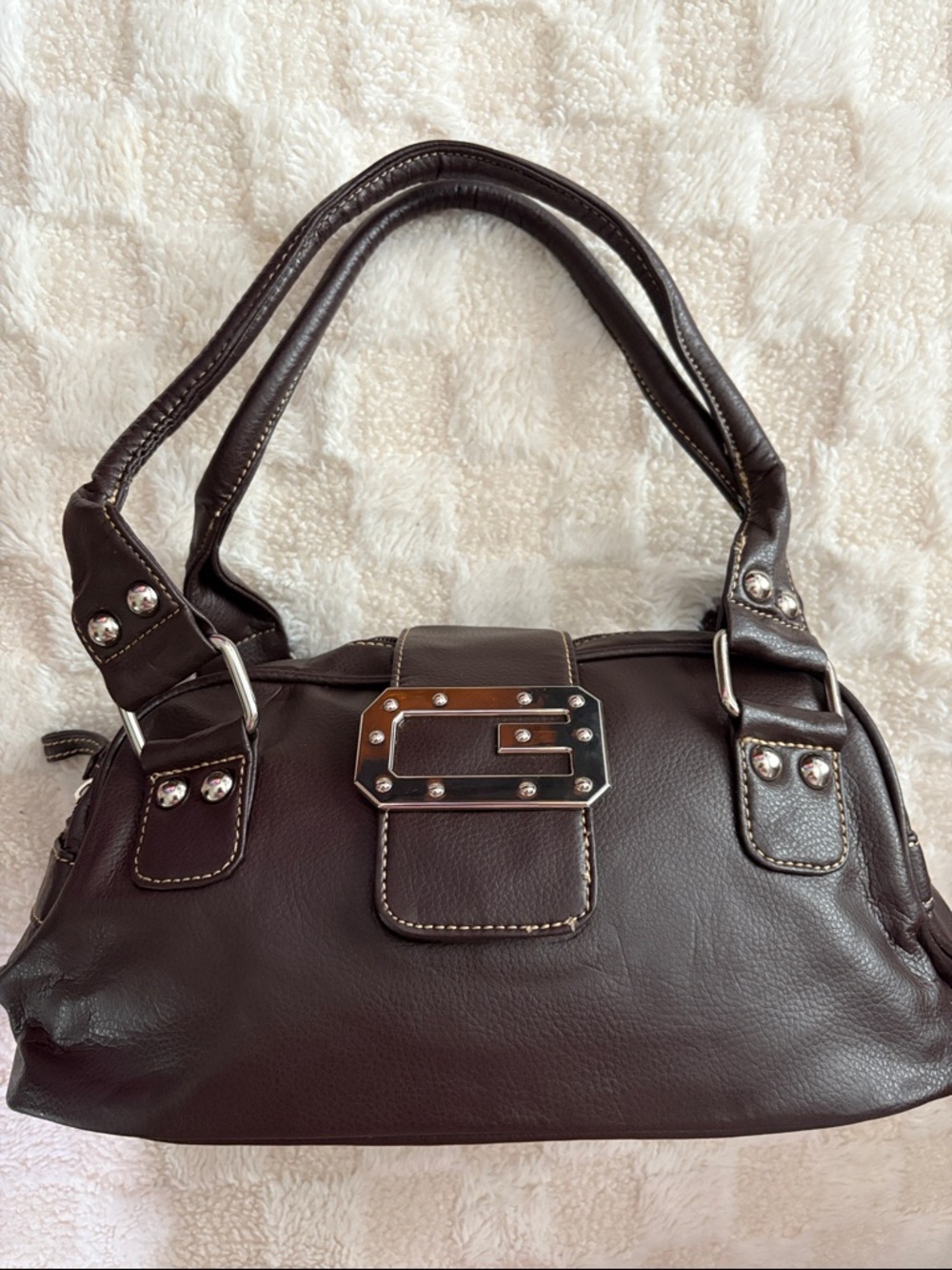Dark Brown Ladies Leather Satchel Handbag